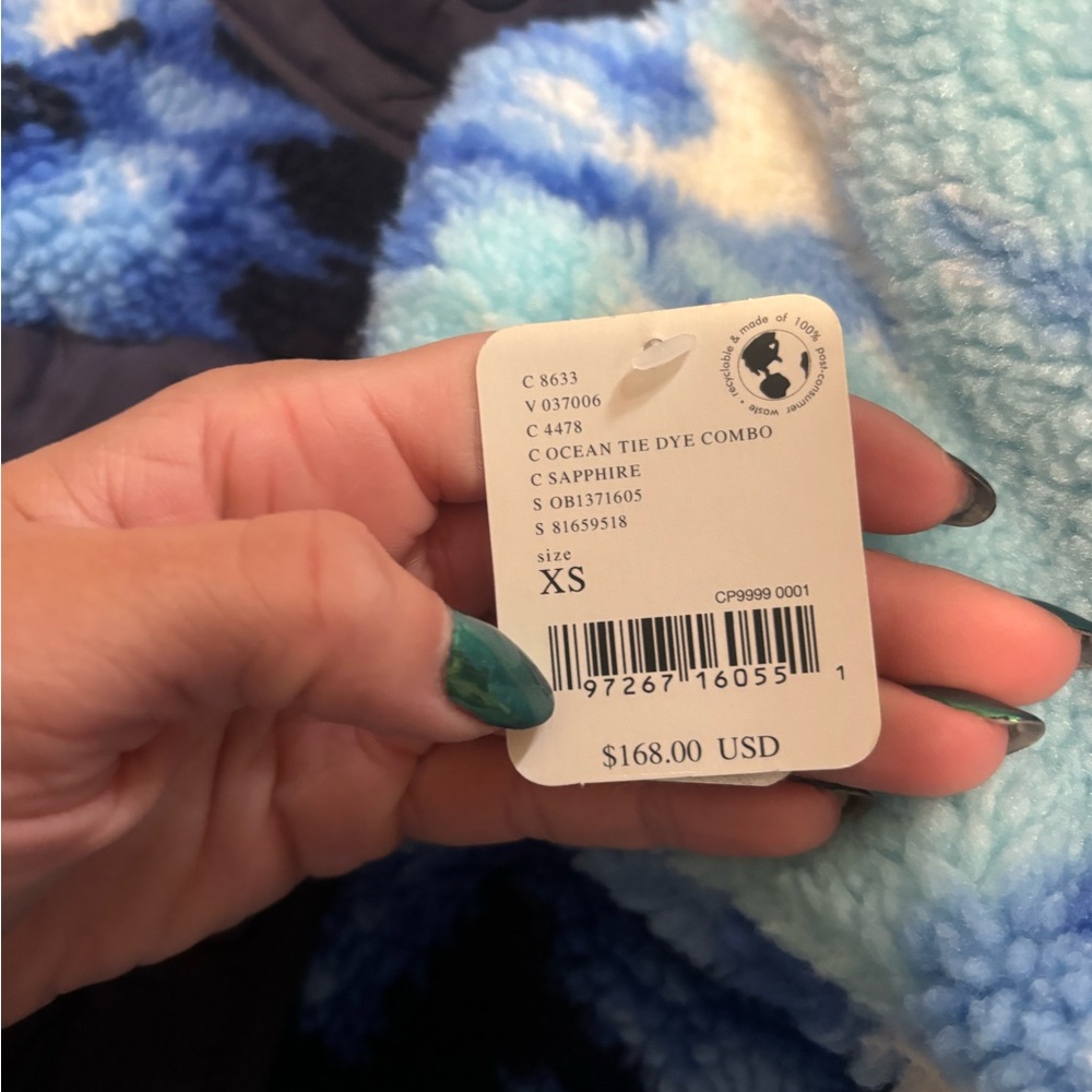 Free People Hit The Slopes Printed Pullover in Ocean Tie Dye Combo - Picture 5 of 5